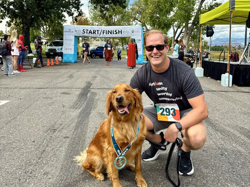 Michael Kessler and Tucker at the Autism Society of Colorado Walk With Autism